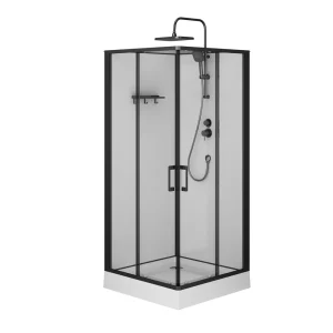 Душевая кабина AM.PM Above 90x90 Черная белая прозрачная W9XC-403-9090BT
