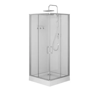 Душевая кабина AM.PM Above 90x90 хромированная белая прозрачная W9XC-403-9090MT