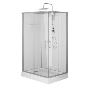 Душевая кабина AM.PM Above 120x90 хромированная белая прозрачная W9XC-403-12090MT