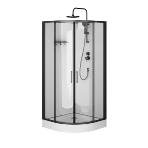 Душевая кабина AM.PM Above 90x90 Черная белая прозрачная W9XC-401-9090BT