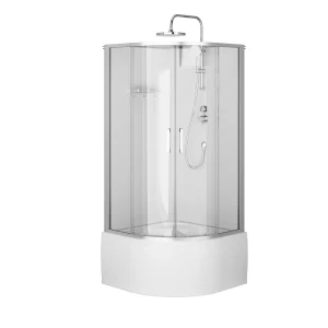 Душевая кабина AM.PM Above 90x90 хромированная белая прозрачная W9XC-401A-9090MT