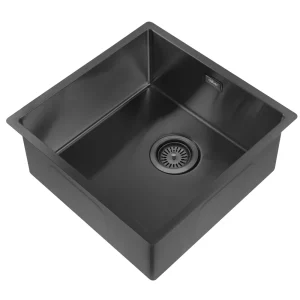 Кухонная мойка из нержавеющей стали ABBER Wasser Kreis 44x44 черный матовый AF2195MB