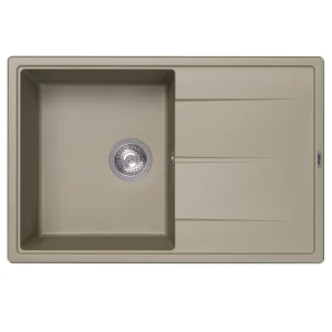 Кухонная мойка из кварцевого композита ABBER Quarz 78x51 с сифоном песочный AQ2904S