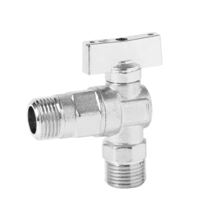 Вентиль для бытовых приборов угловой Vieir 1/2"×1/2" НР/НР Хром матовый GZRL33