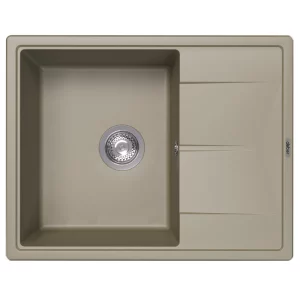Кухонная мойка из кварцевого композита ABBER Quarz 65x51 с сифоном песочный AQ2903S